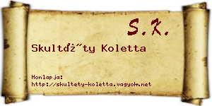 Skultéty Koletta névjegykártya